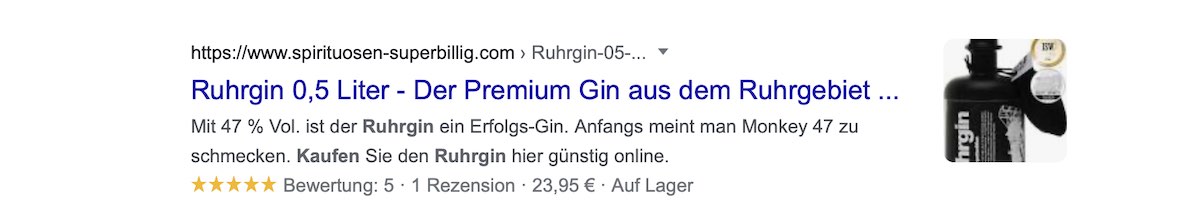 Bildervorschau in Google Suche